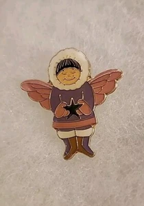 Alaska Winter Angel Lapel Pin - Picture 1 of 4
