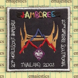 BOY SCOUT 2003 20° MONDO JAMBOREE THAILANDIA NERO SOUVENIR TASCA 3" TOPPA - Foto 1 di 1