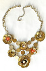 Gold+Flower+Collar+Necklace