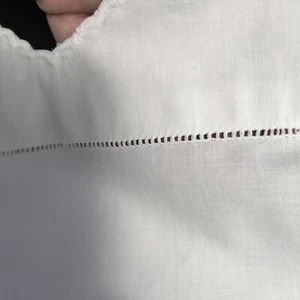 Antique Handmade Cotton Bed Sheet With Ladder-work & Embroidered Scalloped Edge - Picture 1 of 6