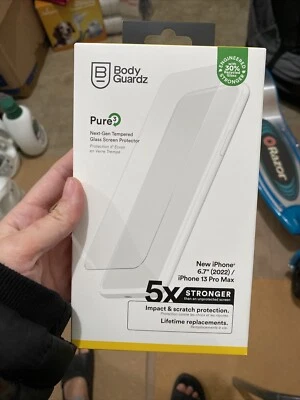 New BodyGuardz Pure 3Tempered Screen Protector for Apple iPhone 14plus 13Pro Max - Image 1 of 4