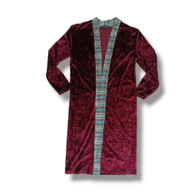 Plumero Vino y Cena Terciopelo Rojo Borgoña Azteca Occidental Sterling Kreek Talla XS Foto 1 de 4