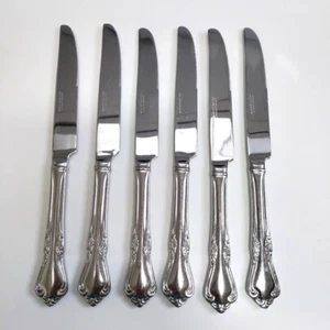 6 Reed & Barton Fairisle Fair Isle Dinner Knives Stainless Silverware Flatware - Picture 1 of 14