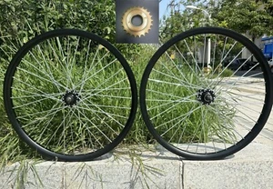 CDH 26'' Bicycle Wheel Rims Double Layer Alum Alloy & Flywheel - Bike Wheelset - Picture 1 of 22
