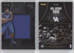 2016 Panini Black Gold Collegiate Massive Materials White /49 Karl-Anthony Towns