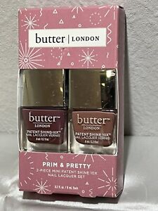 Butter London Prim & Pretty 2 Piece Mini Patent Shine Box Nail Lacquer Set New
