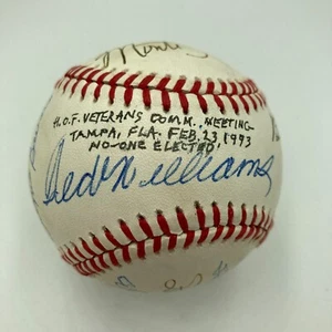 Hall Of Fame Veterans Committee Signed Baseball Ted Williams Stan Musial JSA - Picture 1 of 9