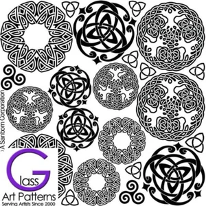 Celtic Knot Round Fusing Glass Decal Waterslide Ceramic Enamel-Black Hi Fire - Picture 1 of 1