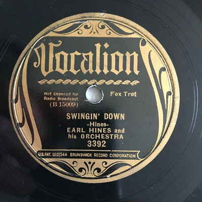 78 rpm Earl Hines & His Orchestra 1934' Swingin' Down VOCALION Hot Jazz Record - Image 1 of 4