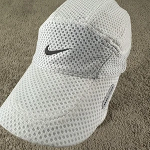 Vintage Nike Hat Cap Strap Back White Tailwind Dri-FIT Mesh Running Men Athletic - Picture 1 of 9