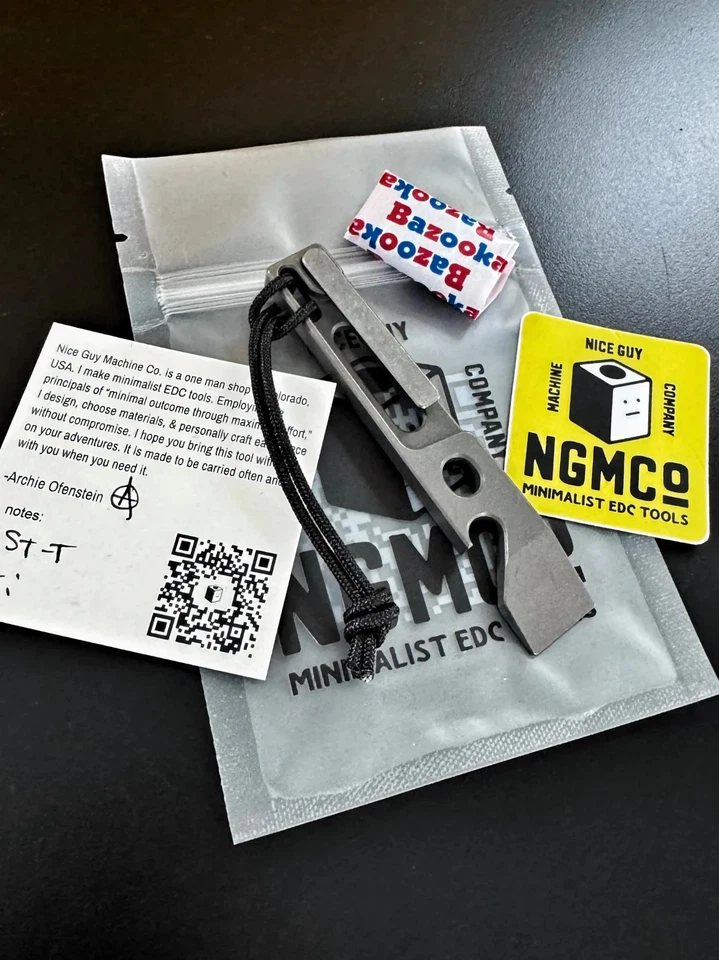 New! Nice Guy Machine Co. NGMC Stubbs “Thirsty” EDC Titanium Pry Bar - Image 1 of 4