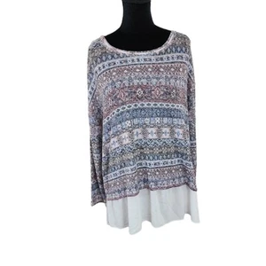 Kiara Top Women XXL Knit Lightweight Sweater Stretchy Causal Trendy Fair Isle - Picture 1 of 13