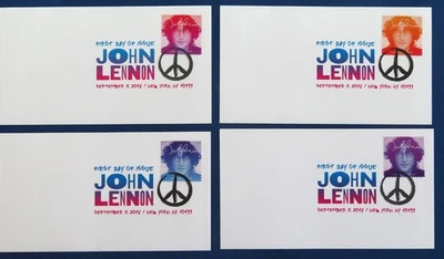 Digital Color Postmarks DCP FDC John Lennon Forever Stamps - Full Set of 4 - Image 1 of 2