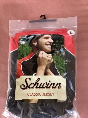Schwinn Classic Men's Jersey Pro Cycling Racing  Black with Red  Accents Size L - Image 1 of 2