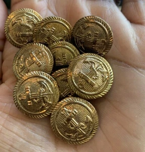 Military Bronze Gold Anchor Shank Buttons 18mm (28L) Pack Of 1000 Bulk Wholesale - Picture 1 of 5