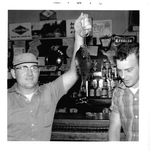 CATCH BROUGHT TO BAR,1964.VTG 3.5" x 3.5" PHOTO#12 - Picture 1 of 2