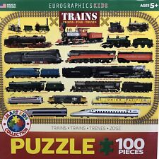 Trains Puzzle 100 Piece Eurographic Kids 19"x13" Made In USA  PreOwned Complete