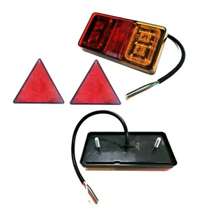 2x 3 Funciones 16 LED Piloto Trasero 149x79x21 E9 para Camión Coche Remolque con Triángulo - Imagen 1 de 9