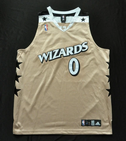 GILBERT ARENAS WASHINGTON WIZARDS GOLD ALT ADIDAS JERSEY AUTHENTIC 52 2XL NEW Cover