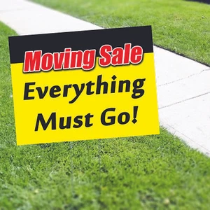 Moving Sale Yard Sign With Stake Outdoor Clearance Sale Stores Coroplast Sign - Picture 1 of 1