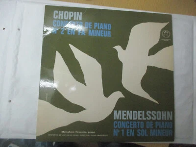 LP 33 T  Chopin Concerto de piano N 2 en Fa Mineur Mendelssohn Concerto de piano - Photo 1/2