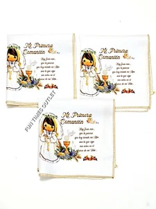 12 Girl Communion Cloth Napkins Party Favors Servilletas Comunion Recuerdos Nina - Picture 1 of 6