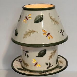 Y2K Waxcessories Large Jar Candle Holder, Shade, Plate "Nature" Falling Leaves