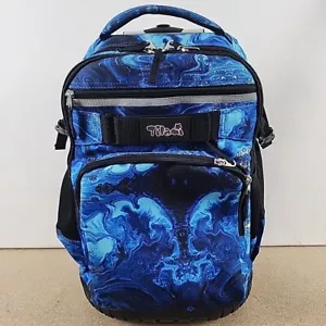 Tilami 18" Rolling Backpack Travel School Extendable Handle Blue Ocean Cosmic - Picture 1 of 8