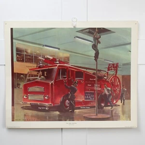 Póster escolar vintage de la serie Today & Tomorrow de 1962 - La estación de bomberos. - Imagen 1 de 4