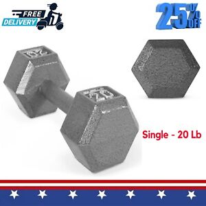 CAP Barbell 20lb Cast Iron Hex Dumbbell, Perfect For Isolation, Full-body Single