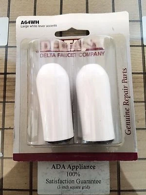NEW DELTA A64WH LARGE WHITE LEVER ACCENTS 2 PACK - Image 1 of 2