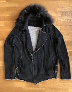 Chaqueta Cárdigan LGB Le Grand Bleu Japan Riders Talla 4 Cuello de Piel Cachemira Mapache L - Imagen 1 de 22