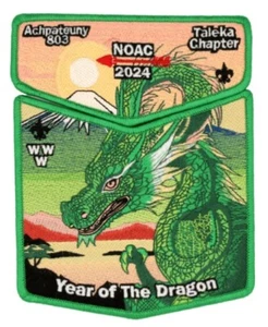 OA ACHPATEUNY 803 BSA FAR EAST JAPAN 2024 NOAC 2-PATCH DRAGON TALEKA CHAPTER SET - Picture 1 of 2