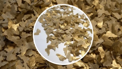 Papel de tecido biodegradável para casamento confete borboletas - Ouro - Imagem 1 de 4