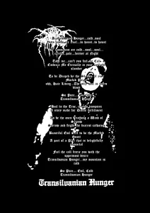 DARKTHRONE - TRANSILVANIAN HUNGER - POSTER LYRICS / TOPPA VINILICA / STICKER - Picture 1 of 1