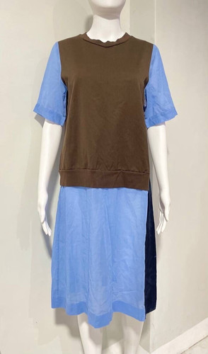 SUE UNDERCOVER JAPAN COLORBLOCK ABITO TUNICA BLU MARRONE TAGLIA 1