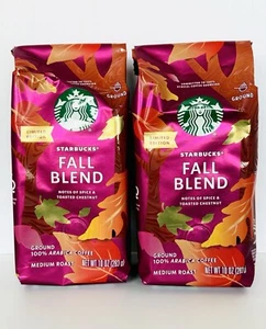 x2 Starbucks Fall Blend Medium Roast Ground Coffee 10 oz BB 2/25 Limited Edition - Picture 1 of 6