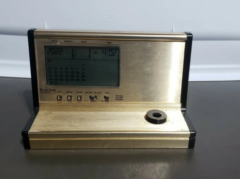 Vintage BULOVA B2090 Desk Top Quartz Timer w/ Alarm & Calendar, tested, works d1 Cover