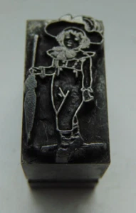Vintage Printing Letterpress Printers Block Lead Lady - Picture 1 of 2