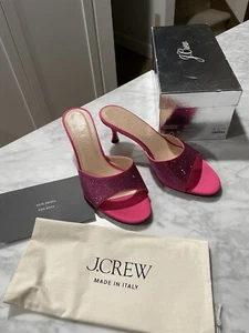 J. Crew Violeta made-in-Italy with crystals in Pink Size 9.5 Shoes - Picture 1 of 24
