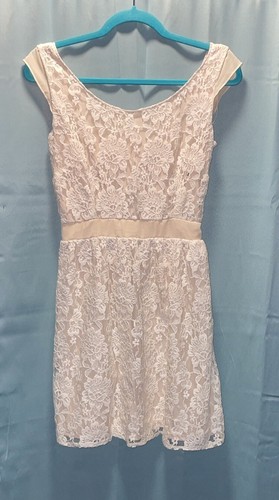 OFF WHITE Abito corto nuovo con etichette American Eagle Outfitters antico foderato in pizzo bianco donna 2