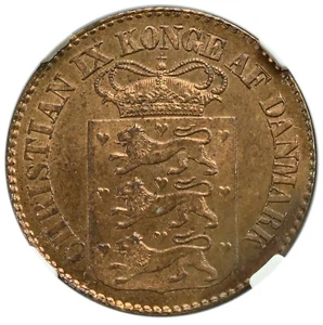 Danish West Indies 1 Cent 1868(c) NGC MS63 RB - Picture 1 of 3