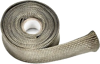 Wire Fuel Line Heat Shield Sleeve 1" I.D. X 10FT,Titanium High Temp Fiberglass - Изображение 1 из 4