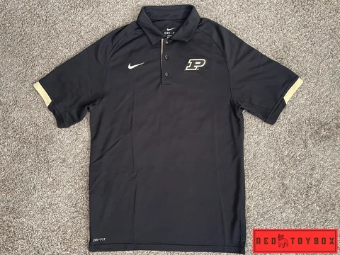 Purdue Shirt Mens S Black Nike Boilermakers Logo Dri-Fit Swoosh Golf Big 10 NCAA Cover