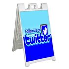 FOLLOW US ON TWITTER Signicade 24x36 Aframe Sidewalk Sign Banner Decal NETWORK