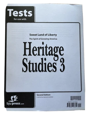 Heritage Studies 3 Sweet Land of Liberty Student test Bob Jone homeschooling BJU - Image 1 of 2