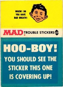 1983 Fleer Mad Trouble Sticker - Hoo-Boy! - Picture 1 of 2