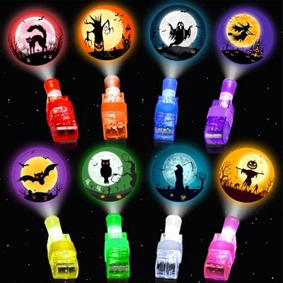 Favores de fiesta de Halloween para niños, 40 luces de dedo Halloween bolsa de regalos cesta  Foto 1 de 4