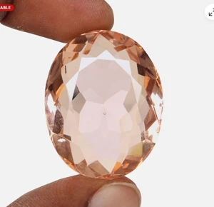 Topacio dorado brasileño 50,03 quilates facetado corte ovalado piedra preciosa suelta para pewent - Imagen 1 de 4