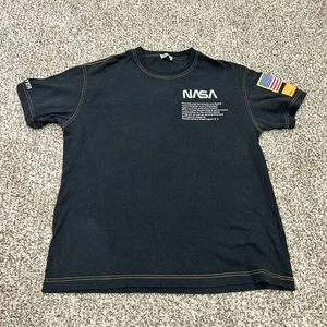 HERON PRESTON Black Mens Large Graphic Nasa T Shirt USA - Picture 1 of 10